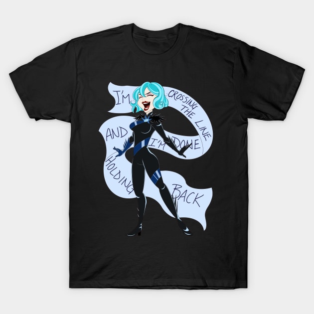 Line Crossed Moon Warrior T-Shirt by StitchingDreams980